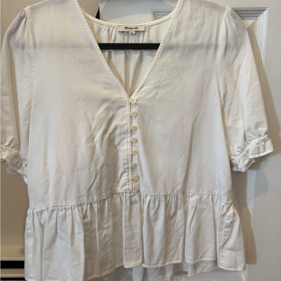 Madewell Tops - Madewell Ivory Peplum Blouse